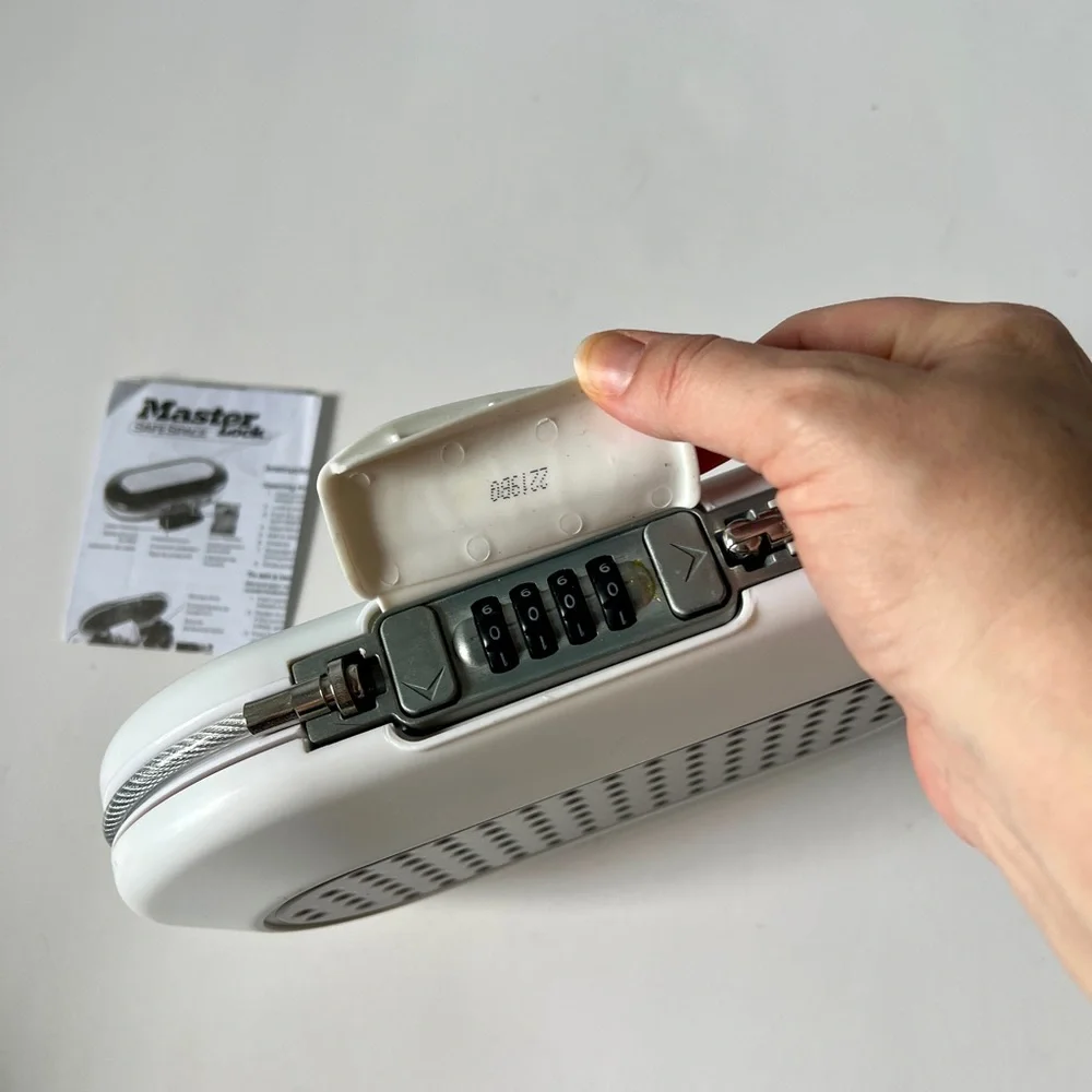 Master Lock Portable Safe White and Gray Travel